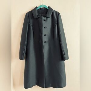 Vintage Black Silk and Wool Princess Coat